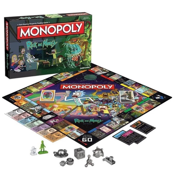 RICK & MORTY COLLECTOR'S EDITION MONOPOLY BRAND NEW 6 X METAL TOKENS HASBRO